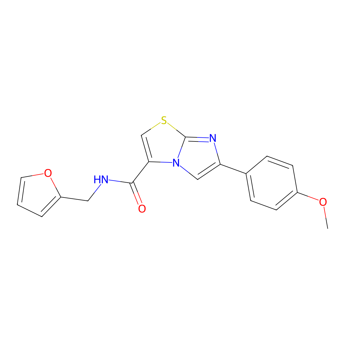N-(furan-2-ylmethyl)-6-(4-methoxyphenyl)imidazo[2,1-b]thiazole-3-carboxamide molecular structure, CAS 1049410-48-1