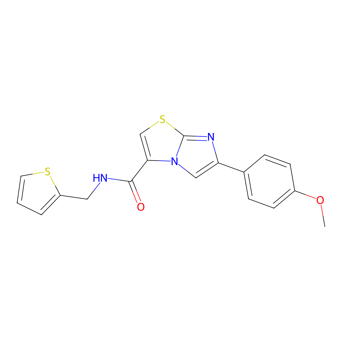 6-(4-methoxyphenyl)-N-(thiophen-2-ylmethyl)imidazo[2,1-b]thiazole-3-carboxamide molecular structure, CAS 1049410-55-0