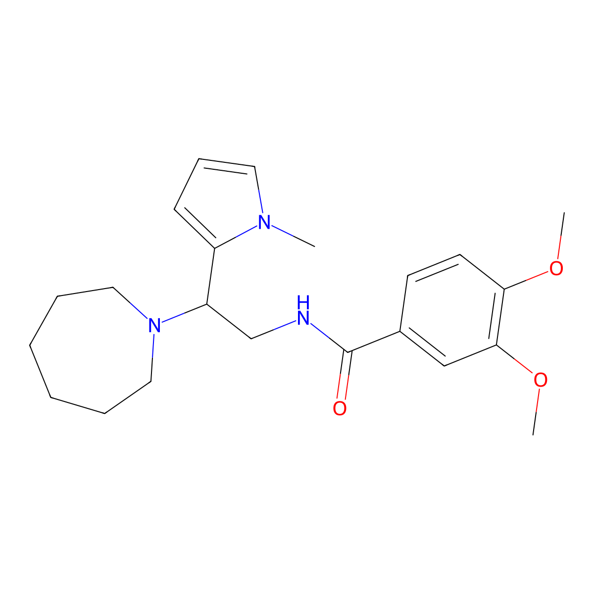 N-(2-(azepan-1-yl)-2-(1-methyl-1H-pyrrol-2-yl)ethyl)-3,4-dimethoxybenzamide molecular structure, CAS 1049410-81-2