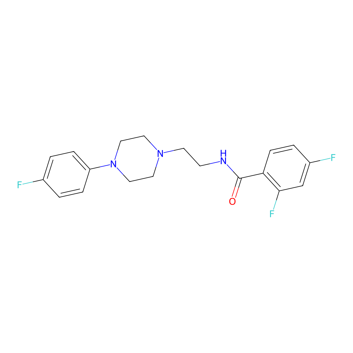2,4-difluoro-N-{2-[4-(4-fluorophenyl)piperazin-1-yl]ethyl}benzamide molecular structure, CAS 1049411-66-6