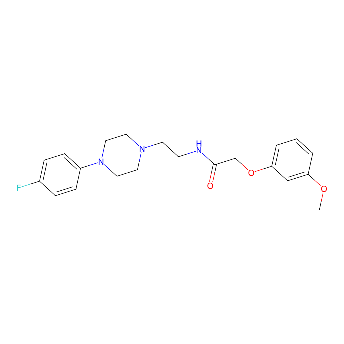 N-(2-(4-(4-fluorophenyl)piperazin-1-yl)ethyl)-2-(3-methoxyphenoxy)acetamide molecular structure, CAS 1049412-43-2