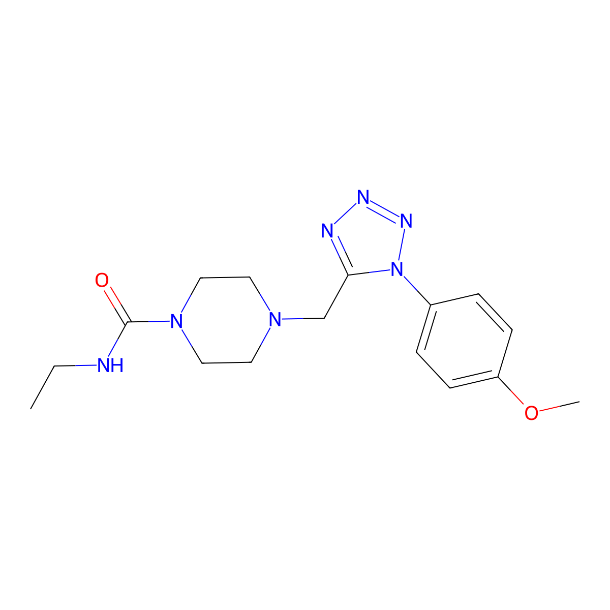 N-ethyl-4-((1-(4-methoxyphenyl)-1H-tetrazol-5-yl)methyl)piperazine-1-carboxamide molecular structure, CAS 1049412-57-8