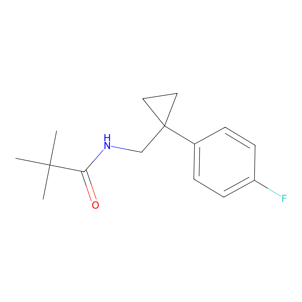 N-((1-(4-fluorophenyl)cyclopropyl)methyl)pivalamide molecular structure, CAS 1049412-68-1