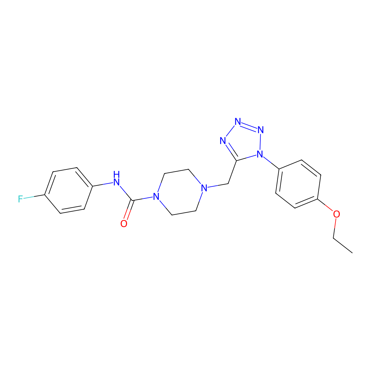 4-((1-(4-ethoxyphenyl)-1H-tetrazol-5-yl)methyl)-N-(4-fluorophenyl)piperazine-1-carboxamide molecular structure, CAS 1049412-81-8