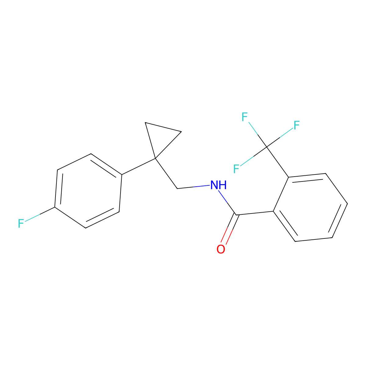 N-{[1-(4-fluorophenyl)cyclopropyl]methyl}-2-(trifluoromethyl)benzamide molecular structure, CAS 1049412-93-2