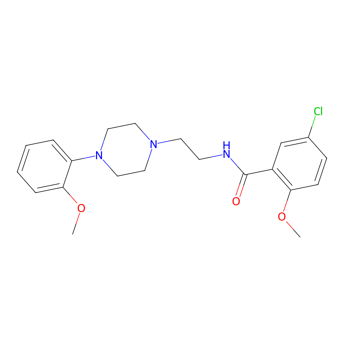 5-chloro-2-methoxy-N-{2-[4-(2-methoxyphenyl)piperazin-1-yl]ethyl}benzamide molecular structure, CAS 1049413-14-0