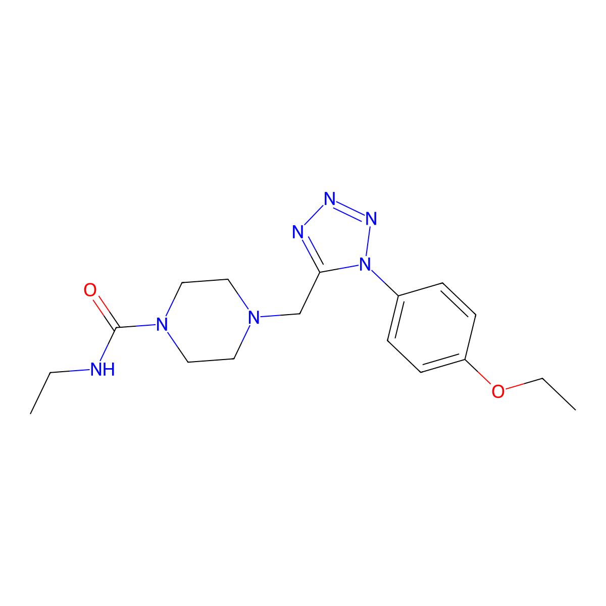 4-((1-(4-ethoxyphenyl)-1H-tetrazol-5-yl)methyl)-N-ethylpiperazine-1-carboxamide molecular structure, CAS 1049413-81-1