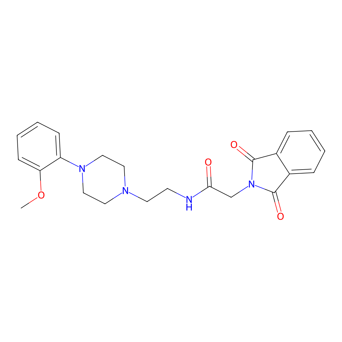2-(1,3-dioxoisoindolin-2-yl)-N-(2-(4-(2-methoxyphenyl)piperazin-1-yl)ethyl)acetamide molecular structure, CAS 1049414-38-1