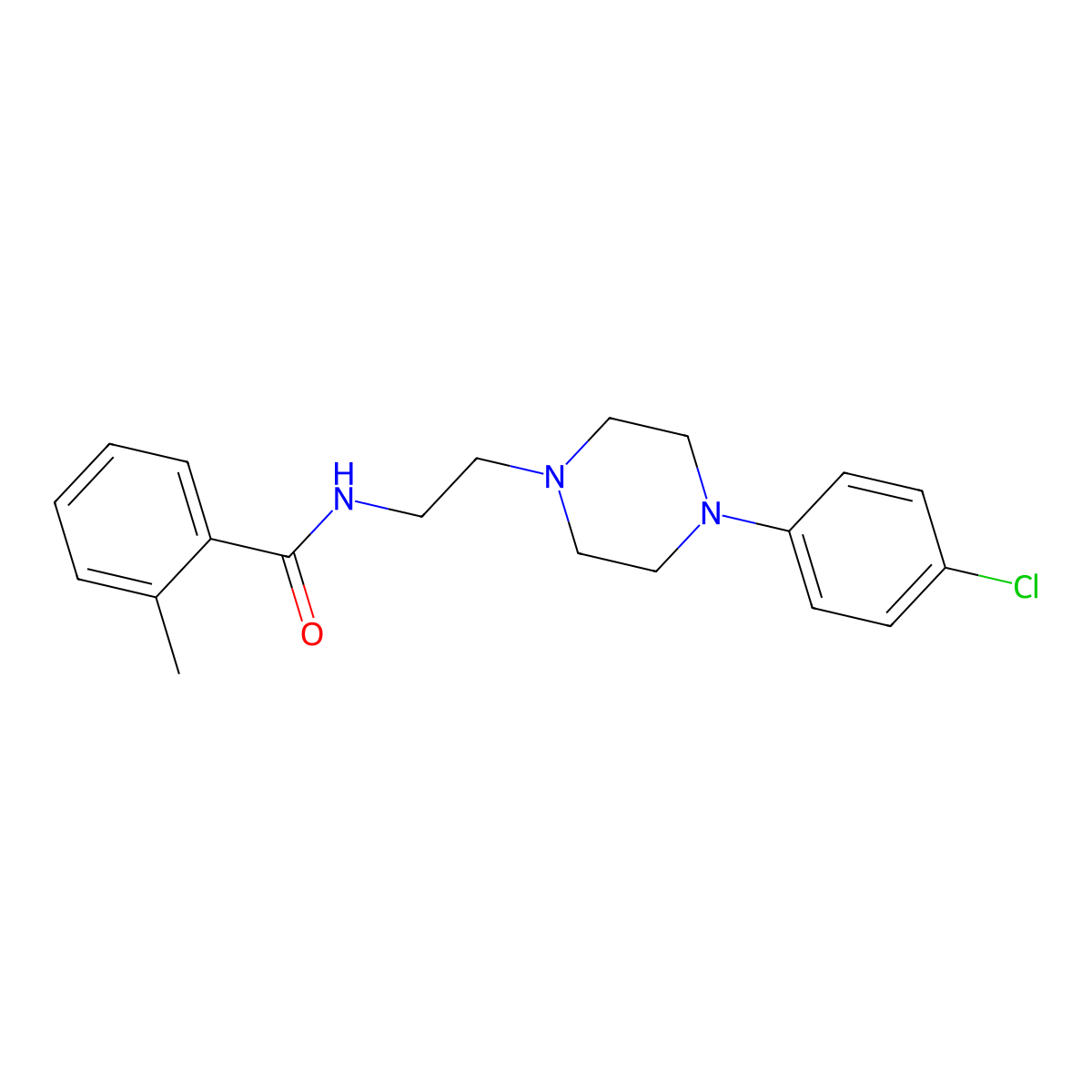 N-(2-(4-(4-chlorophenyl)piperazin-1-yl)ethyl)-2-methylbenzamide molecular structure, CAS 1049414-52-9