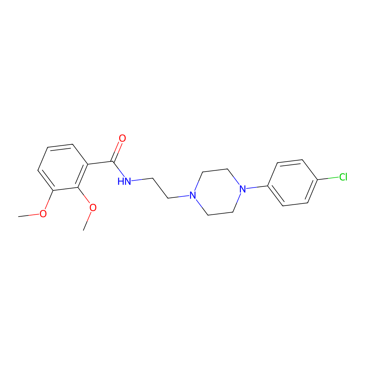 N-{2-[4-(4-chlorophenyl)piperazin-1-yl]ethyl}-2,3-dimethoxybenzamide molecular structure, CAS 1049414-74-5