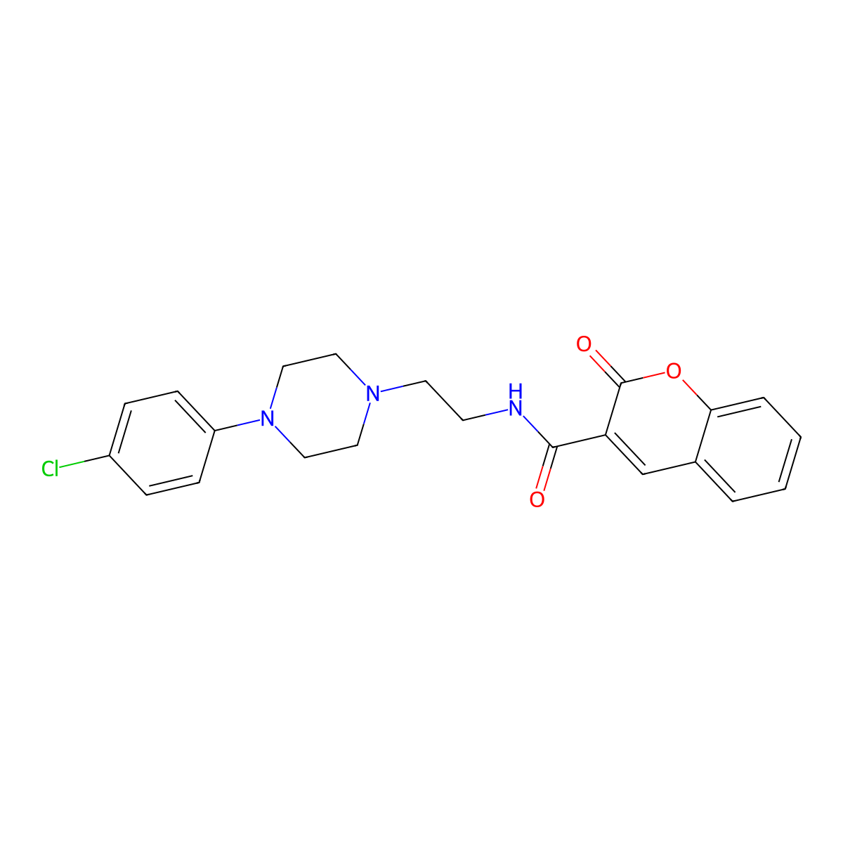N-{2-[4-(4-chlorophenyl)piperazin-1-yl]ethyl}-2-oxo-2H-chromene-3-carboxamide molecular structure, CAS 1049415-62-4