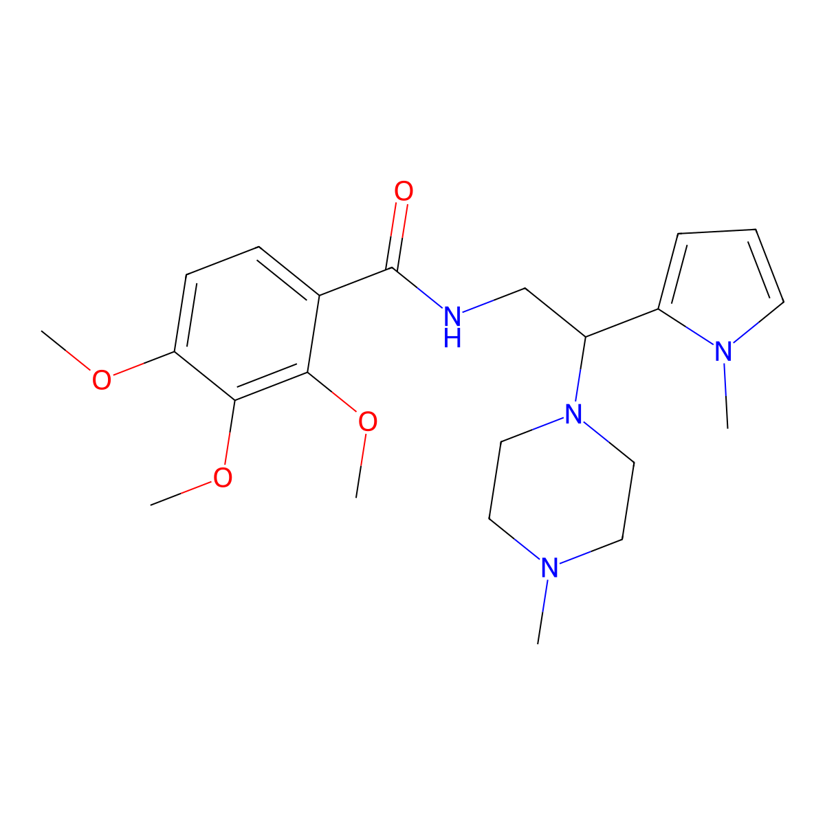 2,3,4-trimethoxy-N-[2-(1-methyl-1H-pyrrol-2-yl)-2-(4-methylpiperazin-1-yl)ethyl]benzamide molecular structure, CAS 1049416-42-3