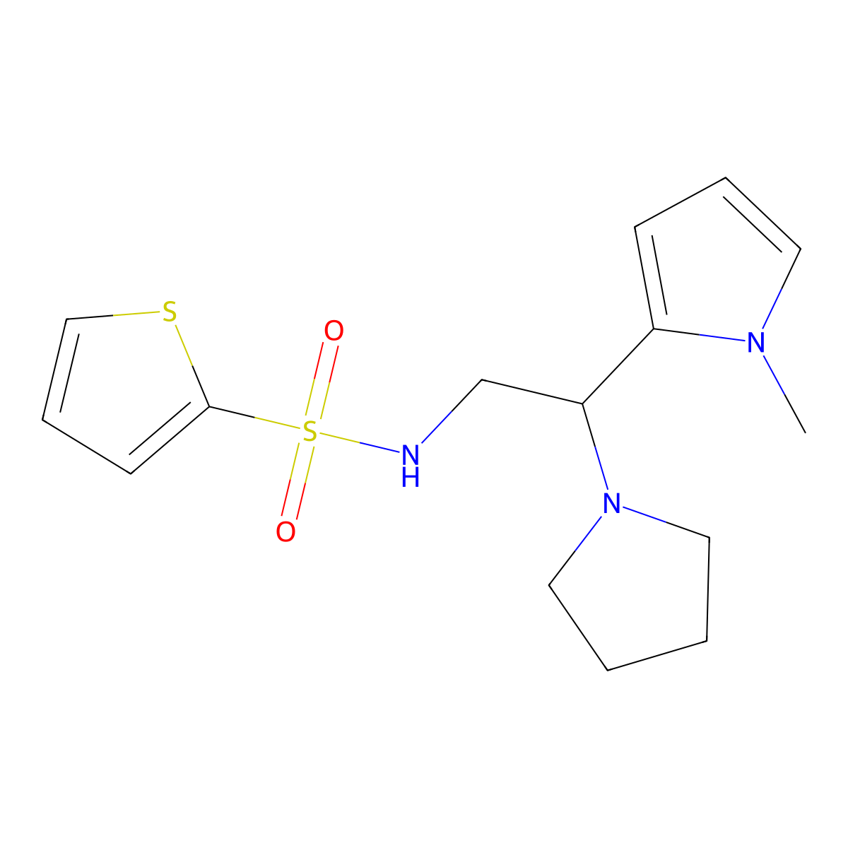 N-(2-(1-methyl-1H-pyrrol-2-yl)-2-(pyrrolidin-1-yl)ethyl)thiophene-2-sulfonamide molecular structure, CAS 1049417-41-5