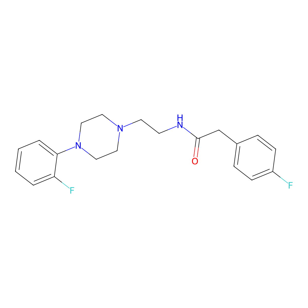 2-(4-fluorophenyl)-N-(2-(4-(2-fluorophenyl)piperazin-1-yl)ethyl)acetamide molecular structure, CAS 1049417-43-7