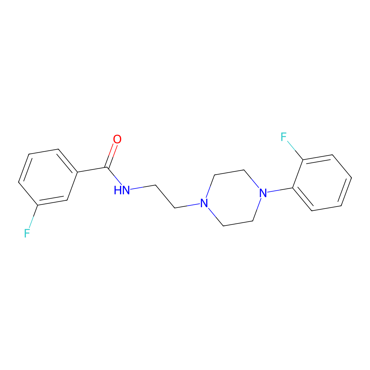 3-fluoro-N-(2-(4-(2-fluorophenyl)piperazin-1-yl)ethyl)benzamide molecular structure, CAS 1049417-48-2