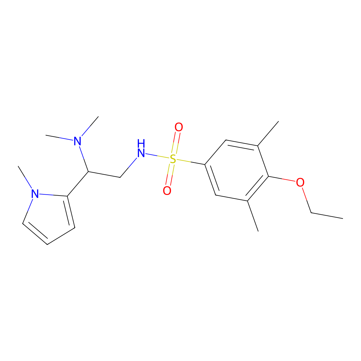 N-(2-(dimethylamino)-2-(1-methyl-1H-pyrrol-2-yl)ethyl)-4-ethoxy-3,5-dimethylbenzenesulfonamide molecular structure, CAS 1049419-18-2