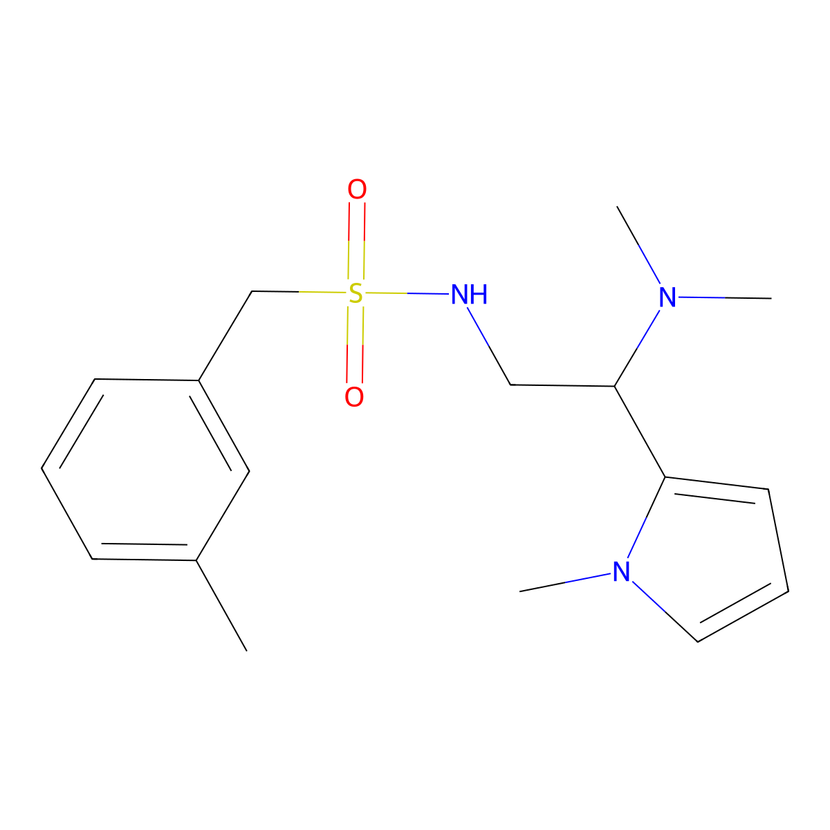 N-(2-(dimethylamino)-2-(1-methyl-1H-pyrrol-2-yl)ethyl)-1-(m-tolyl)methanesulfonamide molecular structure, CAS 1049419-28-4