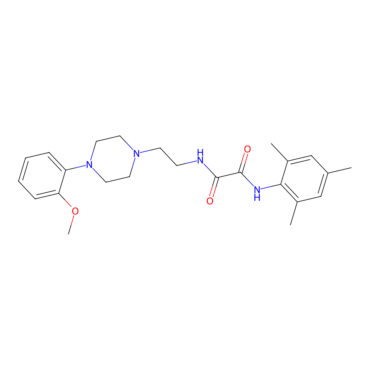N1-mesityl-N2-(2-(4-(2-methoxyphenyl)piperazin-1-yl)ethyl)oxalamide molecular structure, CAS 1049421-35-3