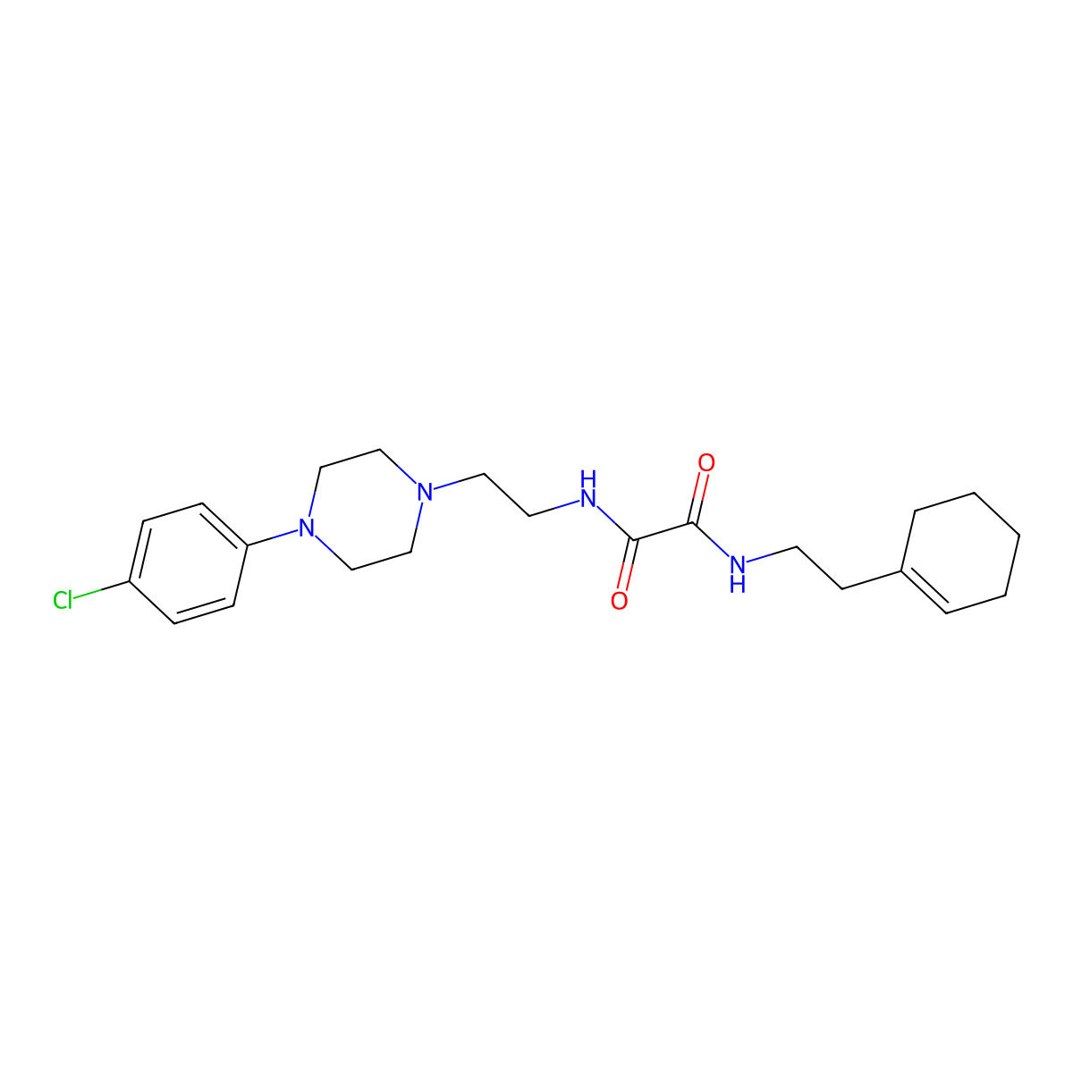 N1-(2-(4-(4-chlorophenyl)piperazin-1-yl)ethyl)-N2-(2-(cyclohex-1-en-1-yl)ethyl)oxalamide molecular structure, CAS 1049422-54-9