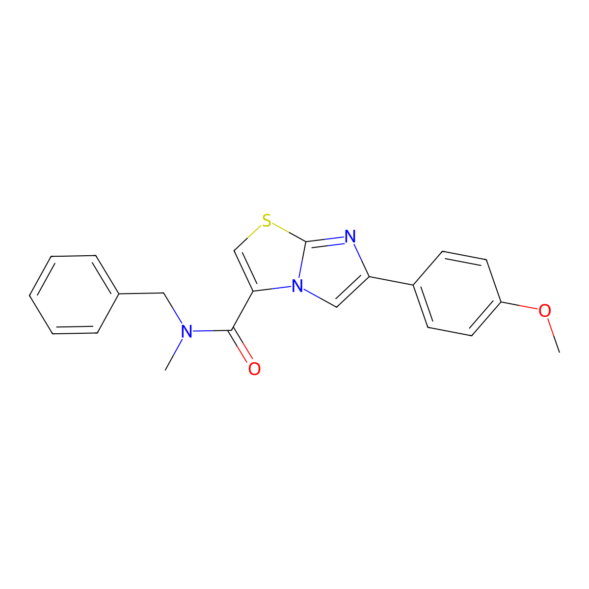 N-benzyl-6-(4-methoxyphenyl)-N-methylimidazo[2,1-b]thiazole-3-carboxamide molecular structure, CAS 1049422-85-6