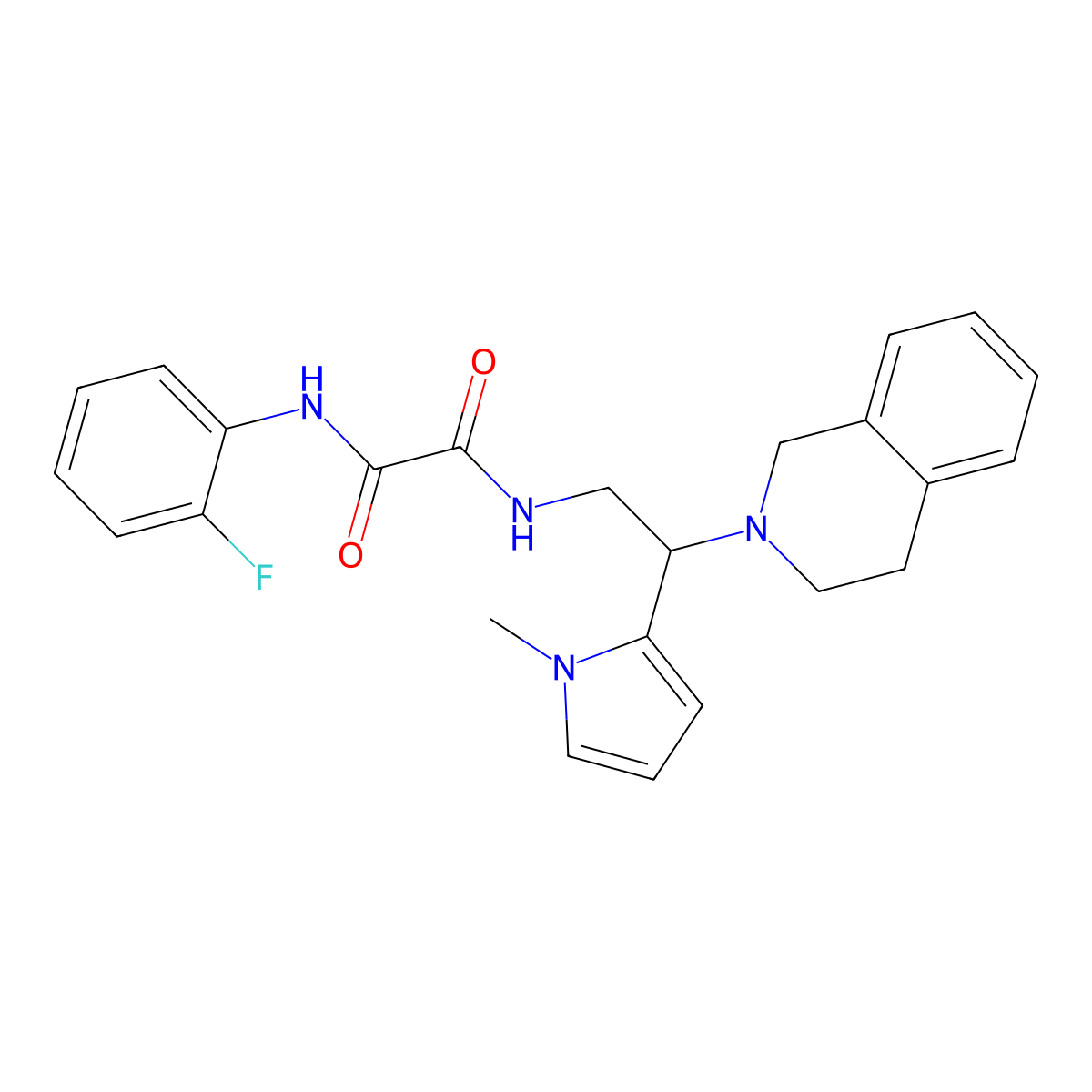 N1-(2-(3,4-dihydroisoquinolin-2(1H)-yl)-2-(1-methyl-1H-pyrrol-2-yl)ethyl)-N2-(2-fluorophenyl)oxalamide molecular structure, CAS 1049423-73-5