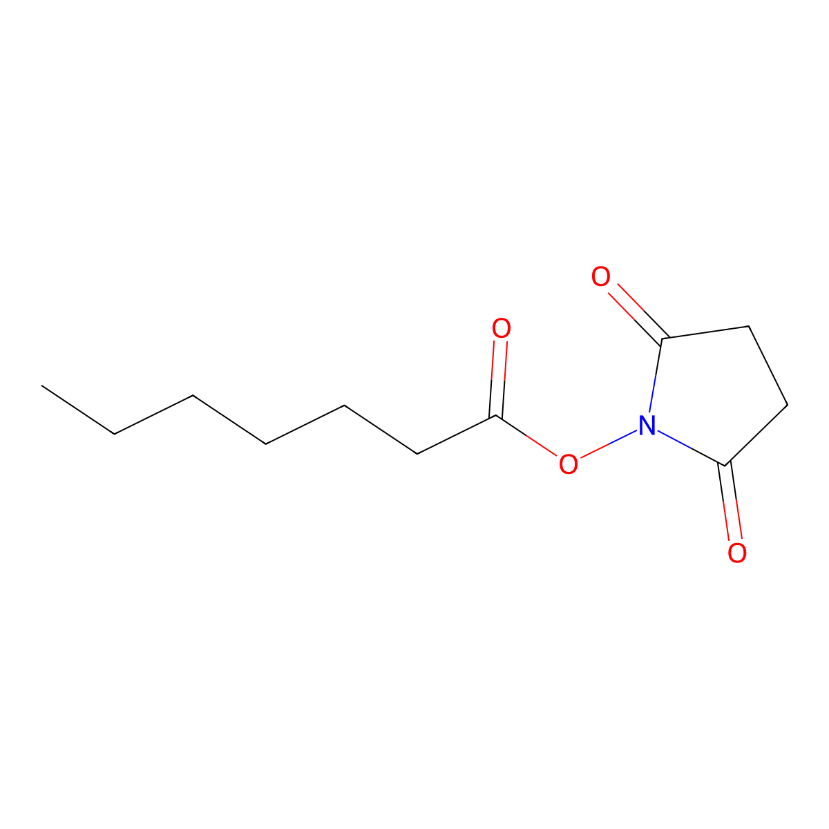 2,5-Dioxopyrrolidin-1-YL heptanoate molecular structure, CAS 104943-22-8