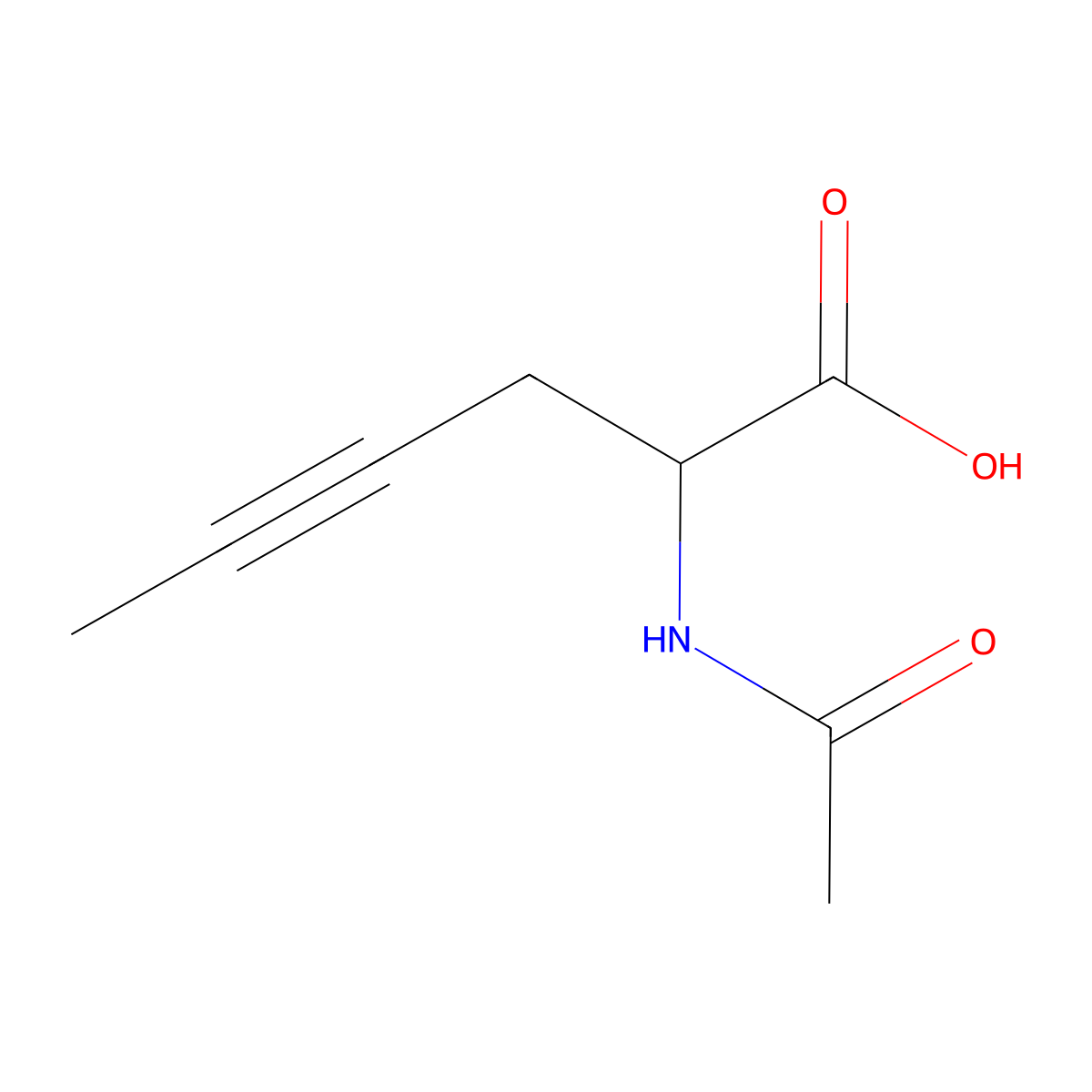 2-Acetamidohex-4-ynoic acid molecular structure, CAS 104943-82-0