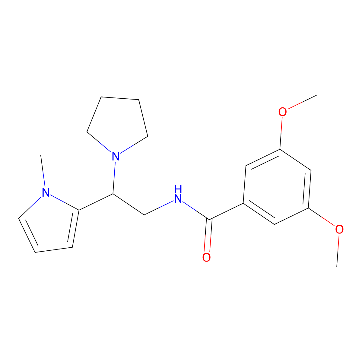 3,5-dimethoxy-N-[2-(1-methyl-1H-pyrrol-2-yl)-2-(pyrrolidin-1-yl)ethyl]benzamide molecular structure, CAS 1049431-65-3