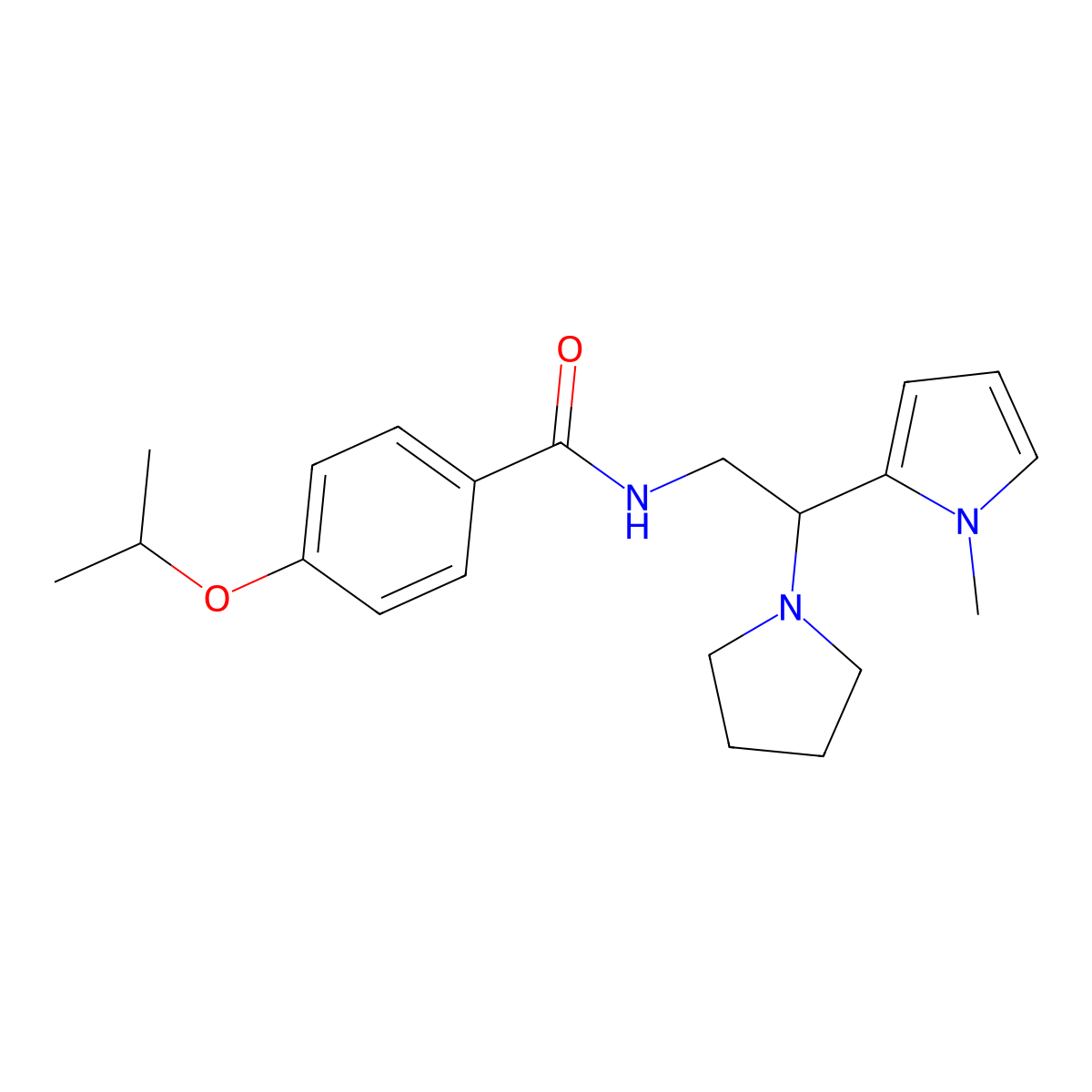 4-isopropoxy-N-(2-(1-methyl-1H-pyrrol-2-yl)-2-(pyrrolidin-1-yl)ethyl)benzamide molecular structure, CAS 1049431-89-1