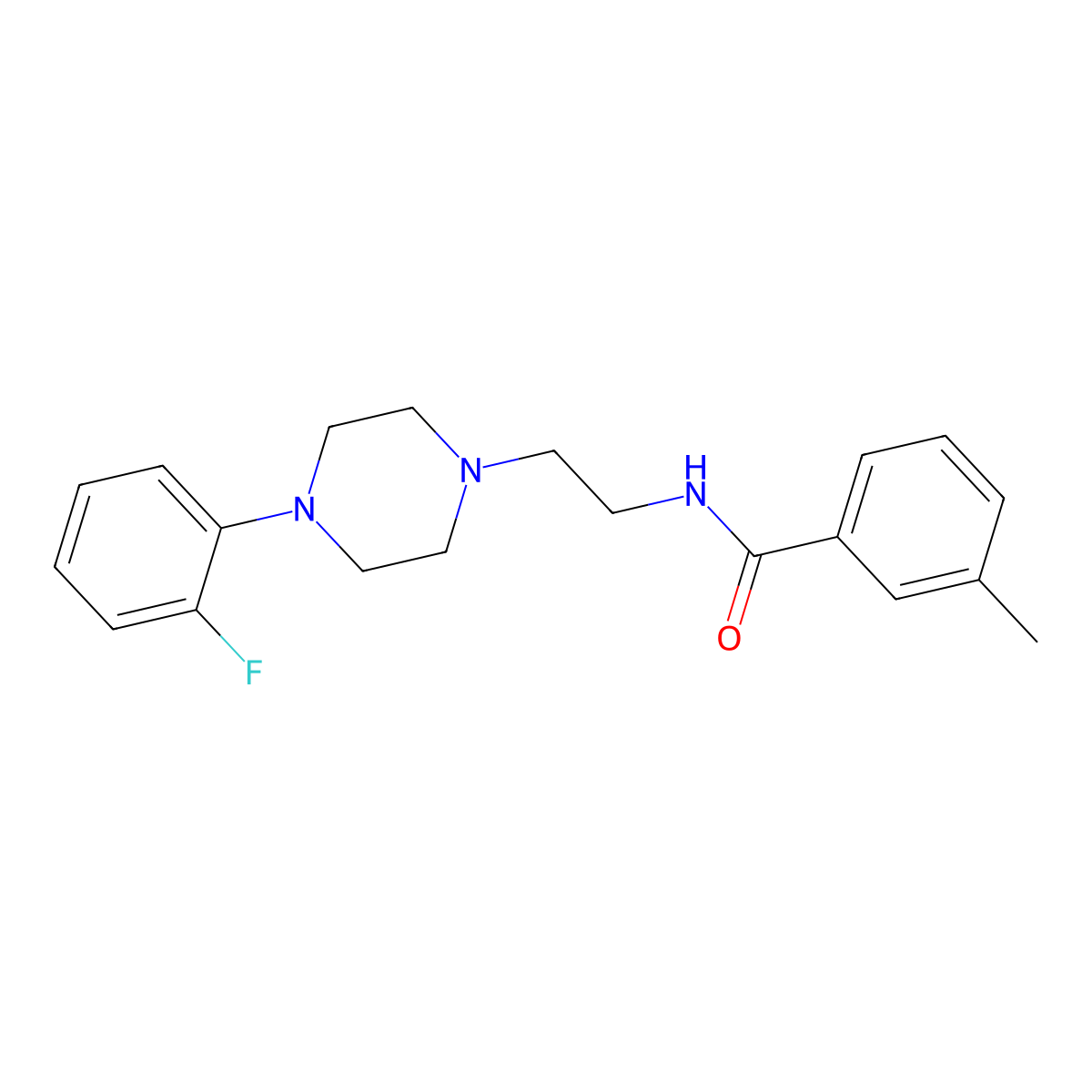 N-(2-(4-(2-fluorophenyl)piperazin-1-yl)ethyl)-3-methylbenzamide molecular structure, CAS 1049432-03-2