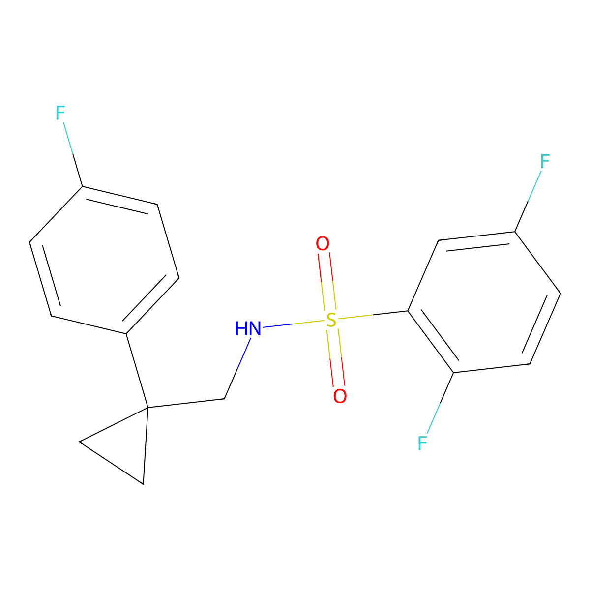 2,5-difluoro-N-((1-(4-fluorophenyl)cyclopropyl)methyl)benzenesulfonamide molecular structure, CAS 1049432-17-8