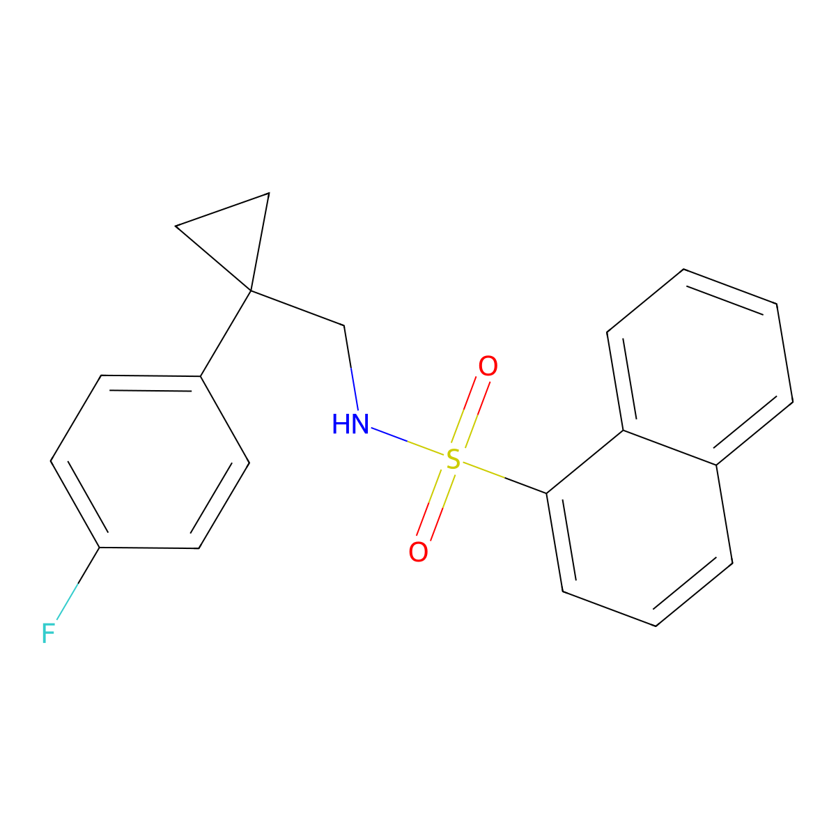 N-{[1-(4-fluorophenyl)cyclopropyl]methyl}naphthalene-1-sulfonamide molecular structure, CAS 1049433-21-7