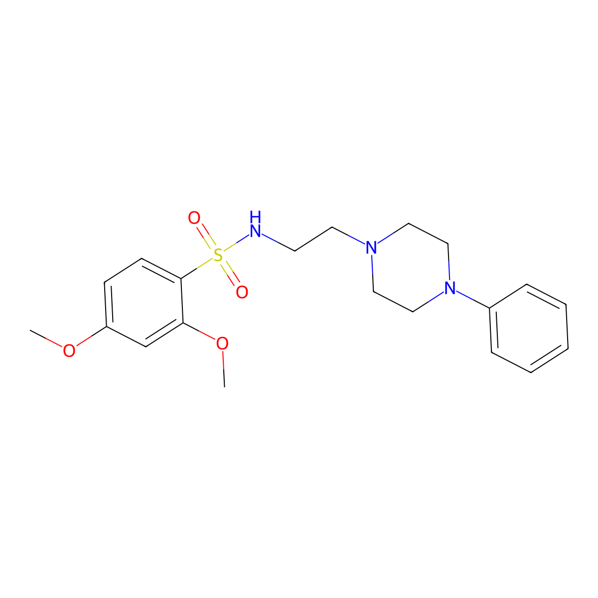 2,4-dimethoxy-N-(2-(4-phenylpiperazin-1-yl)ethyl)benzenesulfonamide molecular structure, CAS 1049433-62-6