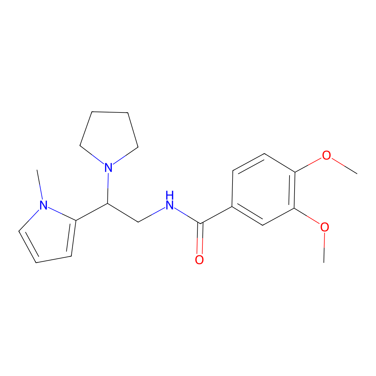 3,4-dimethoxy-N-[2-(1-methyl-1H-pyrrol-2-yl)-2-(pyrrolidin-1-yl)ethyl]benzamide molecular structure, CAS 1049433-78-4