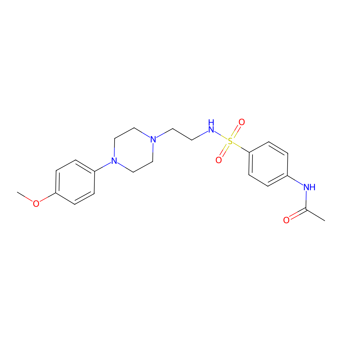 N-(4-(N-(2-(4-(4-methoxyphenyl)piperazin-1-yl)ethyl)sulfamoyl)phenyl)acetamide molecular structure, CAS 1049434-62-9