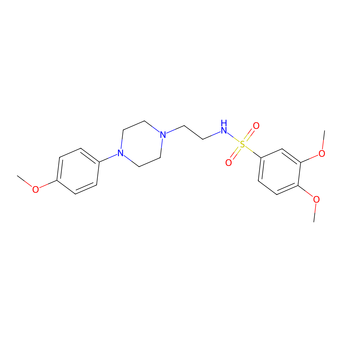 3,4-dimethoxy-N-(2-(4-(4-methoxyphenyl)piperazin-1-yl)ethyl)benzenesulfonamide molecular structure, CAS 1049434-76-5