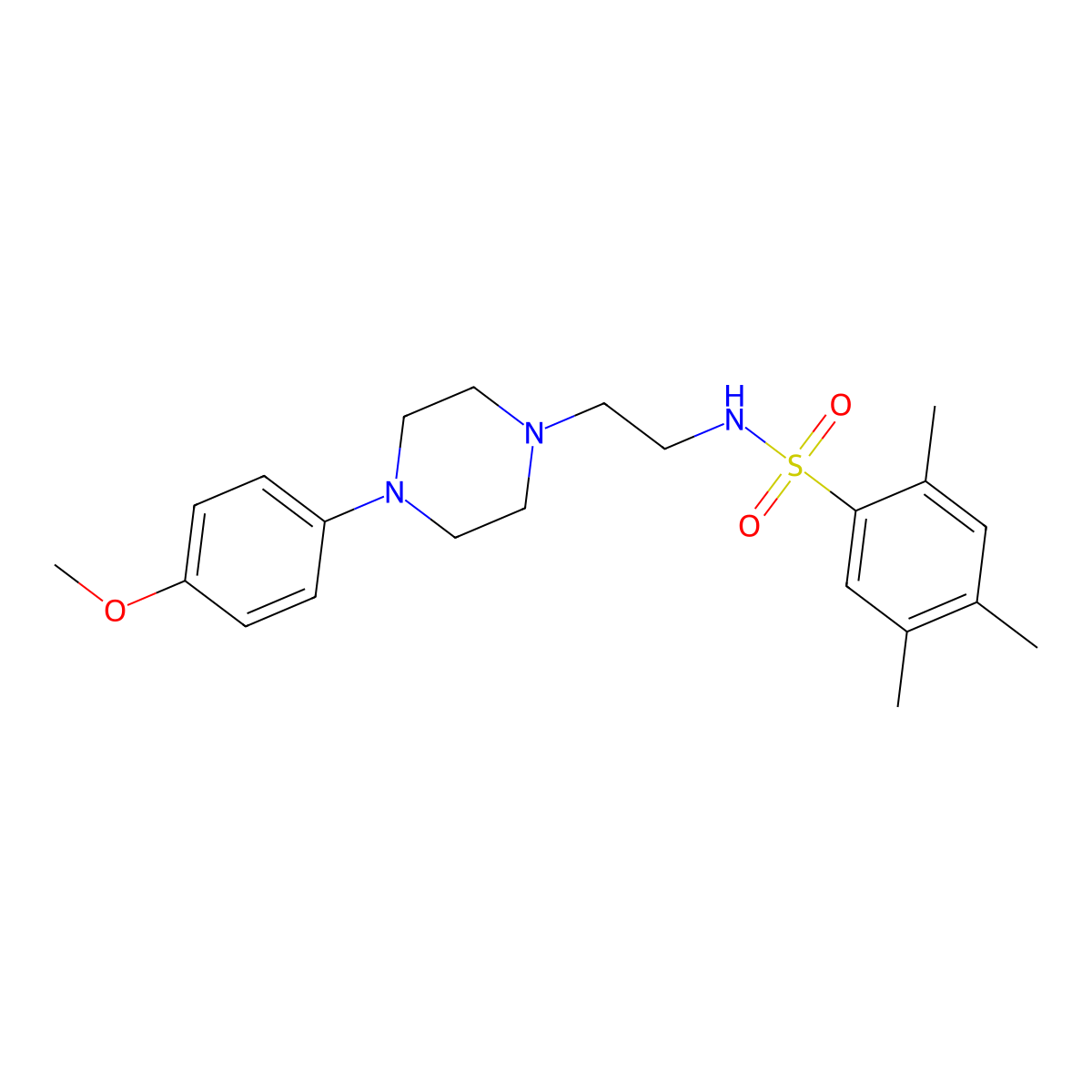 N-(2-(4-(4-methoxyphenyl)piperazin-1-yl)ethyl)-2,4,5-trimethylbenzenesulfonamide molecular structure, CAS 1049435-39-3