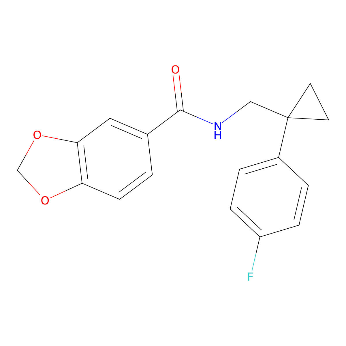 N-((1-(4-fluorophenyl)cyclopropyl)methyl)benzo[d][1,3]dioxole-5-carboxamide molecular structure, CAS 1049435-56-4