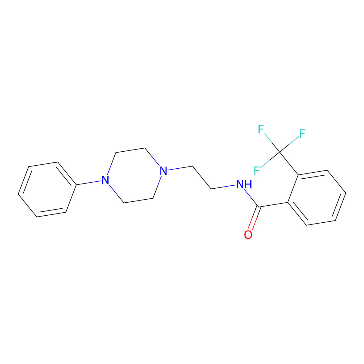 N-[2-(4-phenylpiperazin-1-yl)ethyl]-2-(trifluoromethyl)benzamide molecular structure, CAS 1049436-72-7