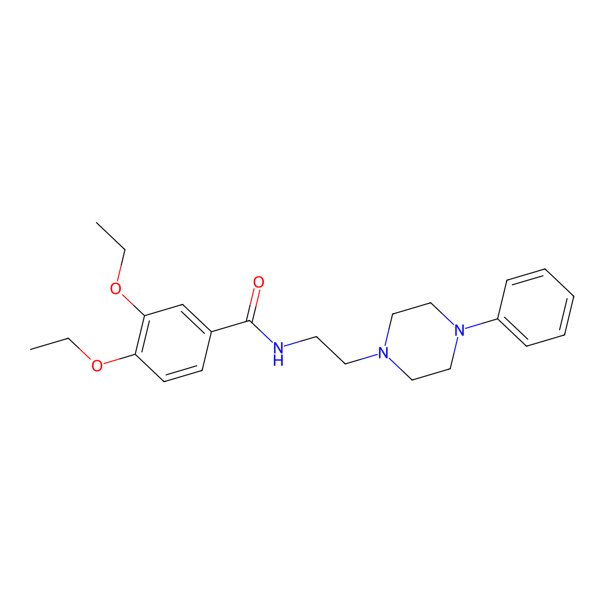 3,4-diethoxy-N-[2-(4-phenylpiperazin-1-yl)ethyl]benzamide molecular structure, CAS 1049436-93-2
