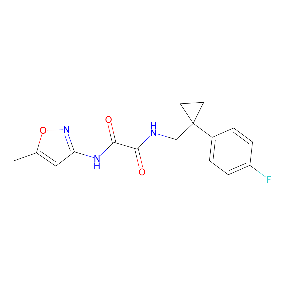 N1-((1-(4-fluorophenyl)cyclopropyl)methyl)-N2-(5-methylisoxazol-3-yl)oxalamide molecular structure, CAS 1049437-41-3