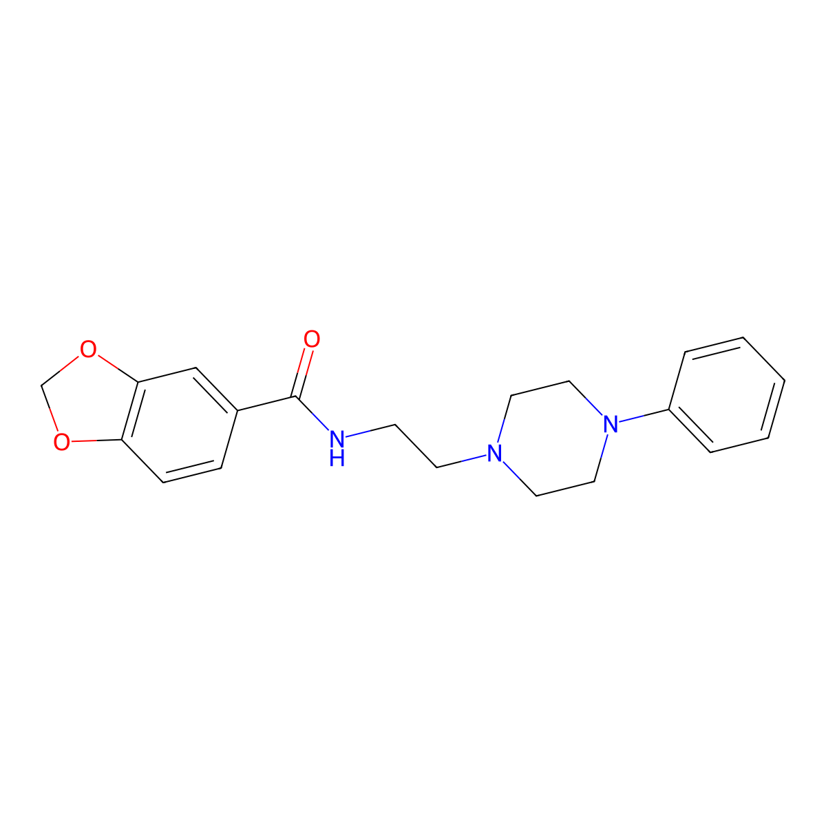N-(2-(4-phenylpiperazin-1-yl)ethyl)benzo[d][1,3]dioxole-5-carboxamide molecular structure, CAS 1049437-44-6