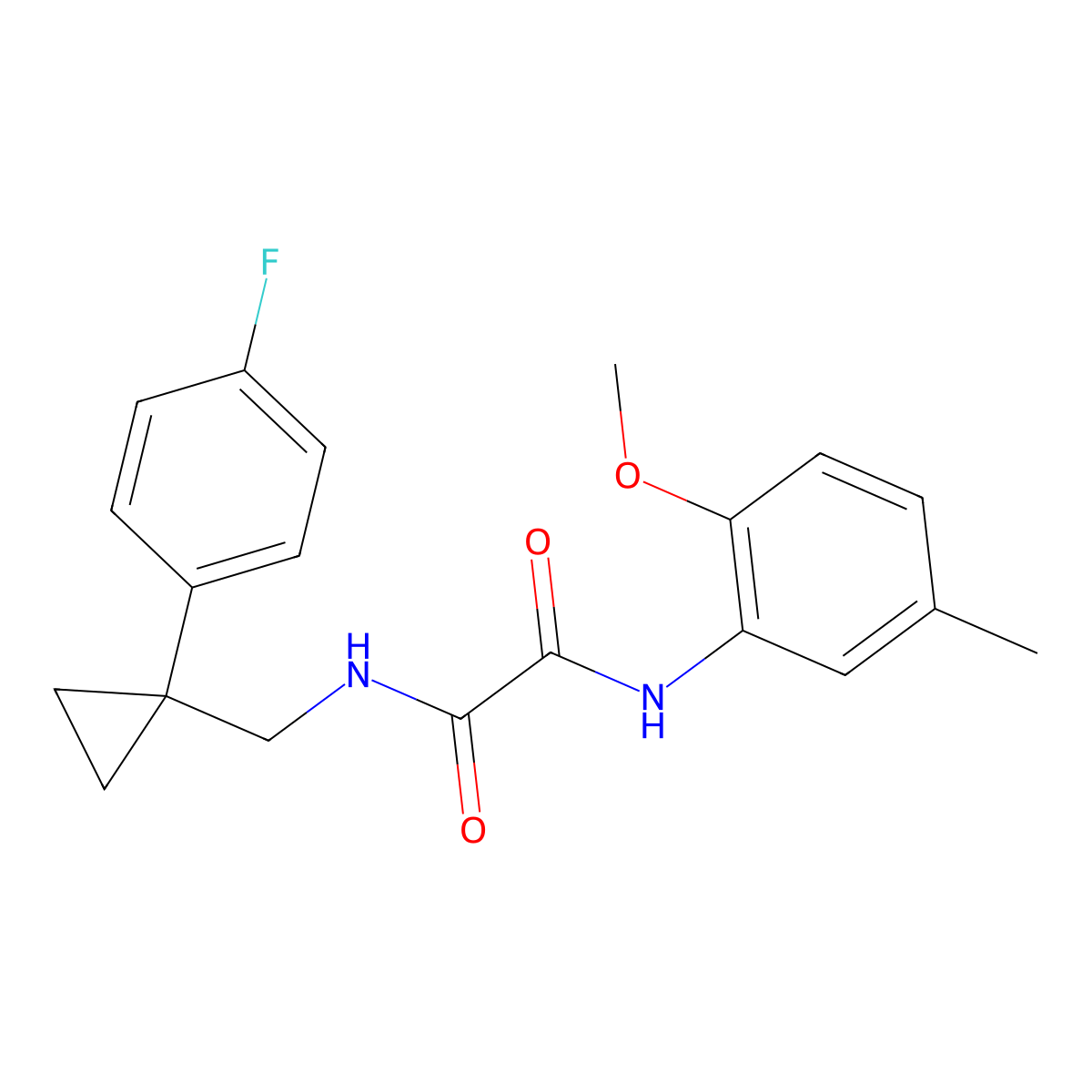 N1-((1-(4-fluorophenyl)cyclopropyl)methyl)-N2-(2-methoxy-5-methylphenyl)oxalamide molecular structure, CAS 1049437-51-5