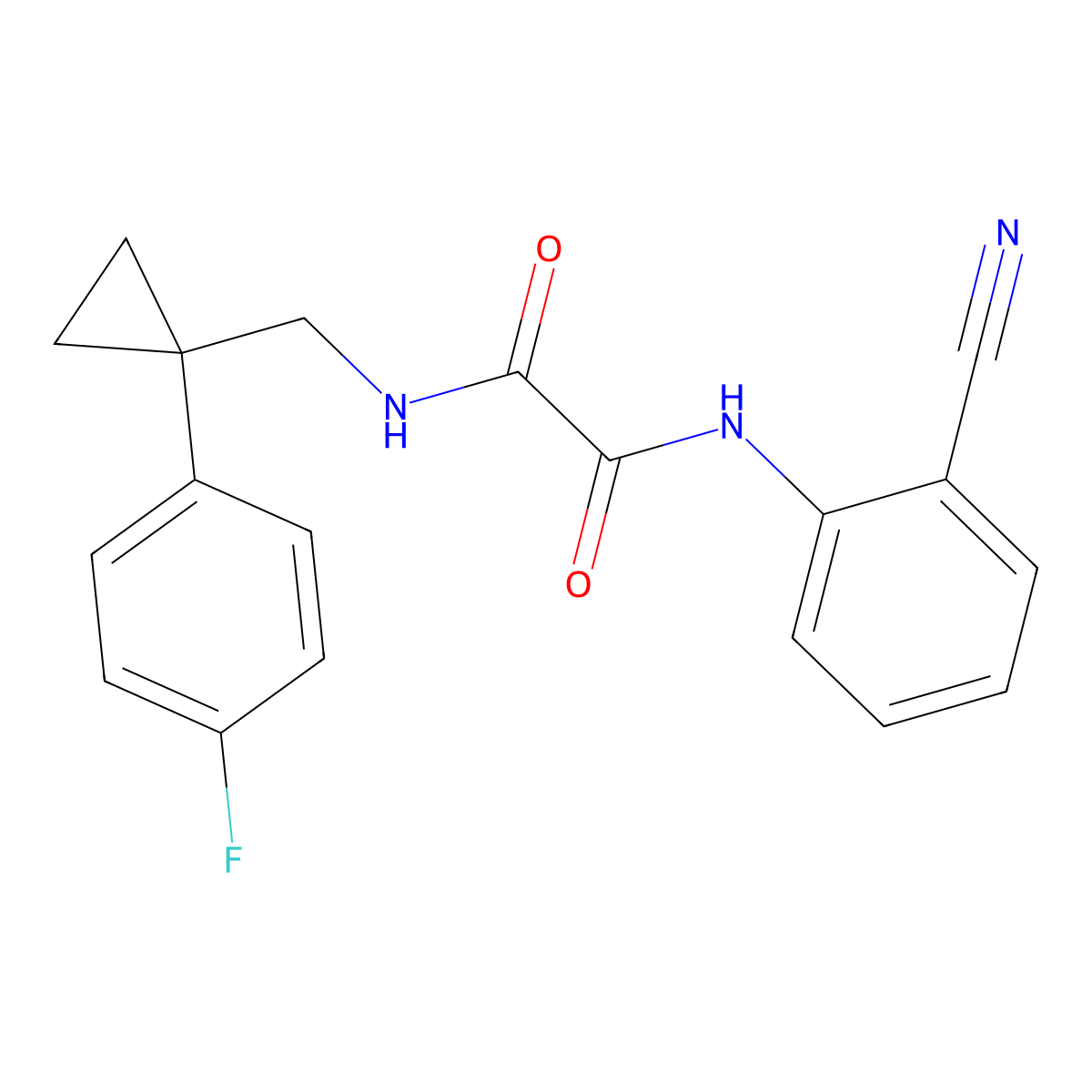 N1-(2-cyanophenyl)-N2-((1-(4-fluorophenyl)cyclopropyl)methyl)oxalamide molecular structure, CAS 1049437-63-9