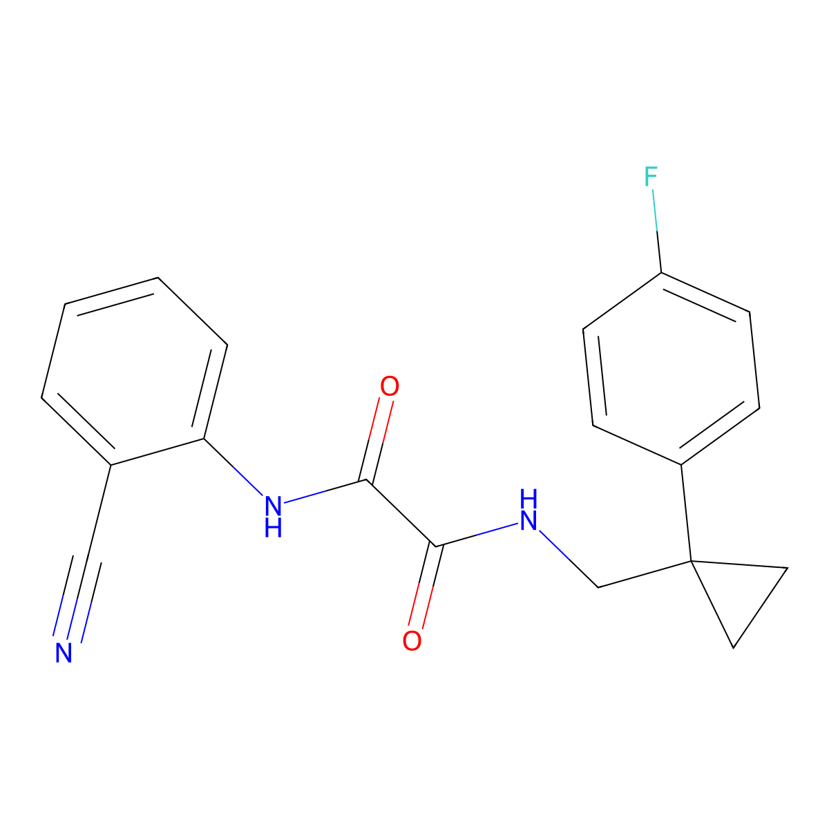 N1-(2-cyanophenyl)-N2-((1-(4-fluorophenyl)cyclopropyl)methyl)oxalamide molecular structure, CAS 1049437-63-9