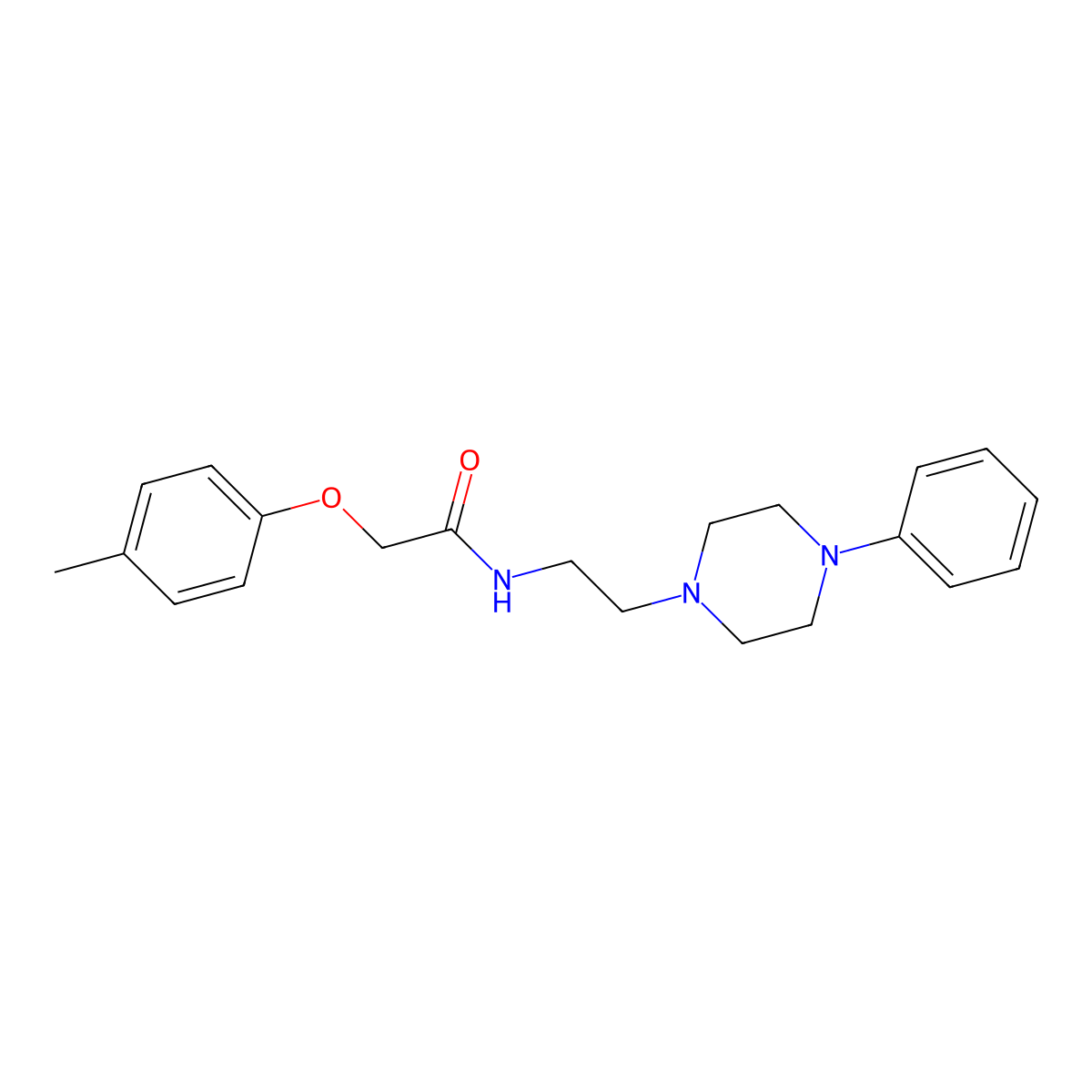 N-(2-(4-phenylpiperazin-1-yl)ethyl)-2-(p-tolyloxy)acetamide molecular structure, CAS 1049437-66-2