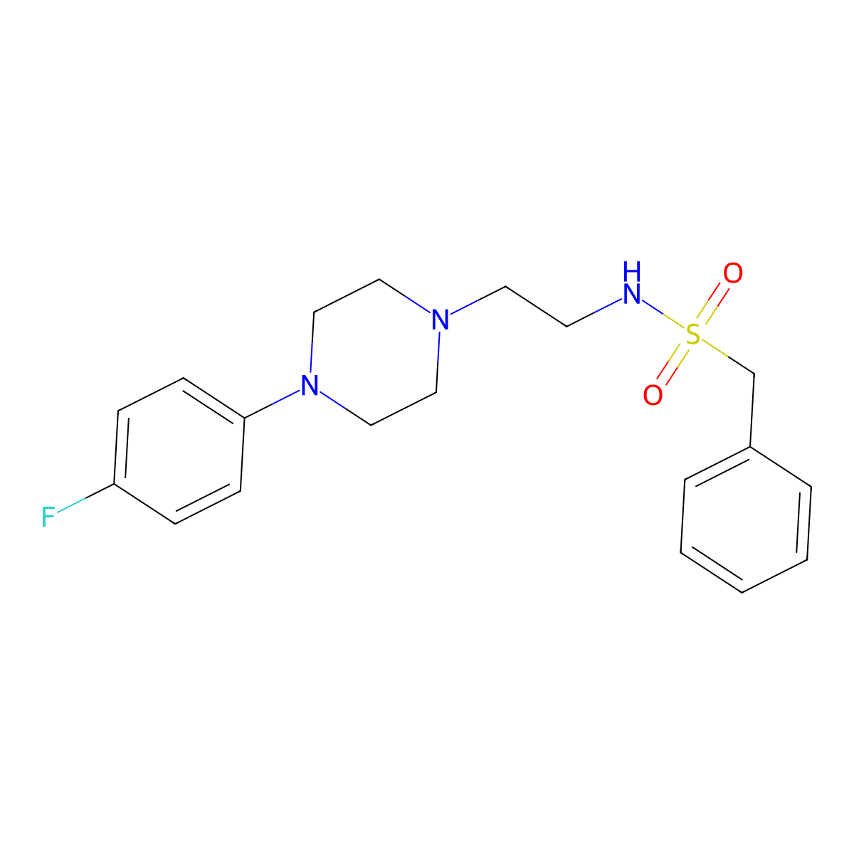 N-(2-(4-(4-fluorophenyl)piperazin-1-yl)ethyl)-1-phenylmethanesulfonamide molecular structure, CAS 1049437-89-9