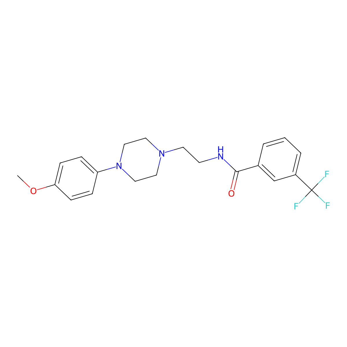 N-{2-[4-(4-methoxyphenyl)piperazin-1-yl]ethyl}-3-(trifluoromethyl)benzamide molecular structure, CAS 1049438-26-7
