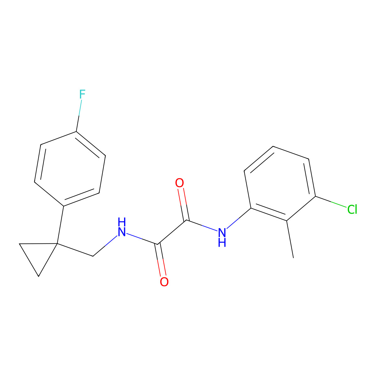 N1-(3-chloro-2-methylphenyl)-N2-((1-(4-fluorophenyl)cyclopropyl)methyl)oxalamide molecular structure, CAS 1049438-38-1