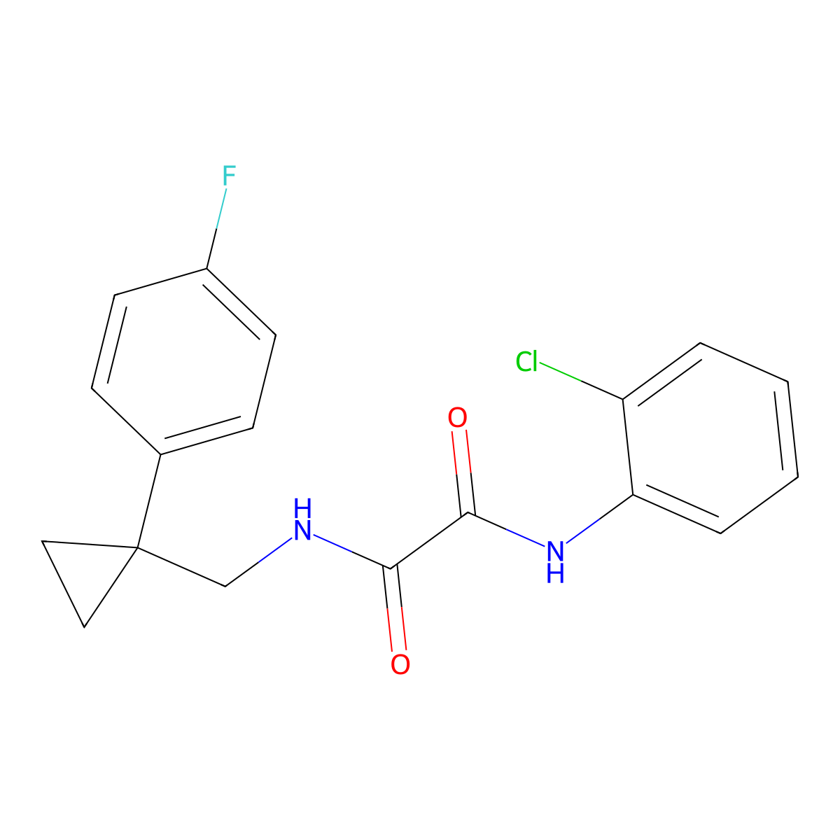 N1-(2-chlorophenyl)-N2-((1-(4-fluorophenyl)cyclopropyl)methyl)oxalamide molecular structure, CAS 1049438-54-1